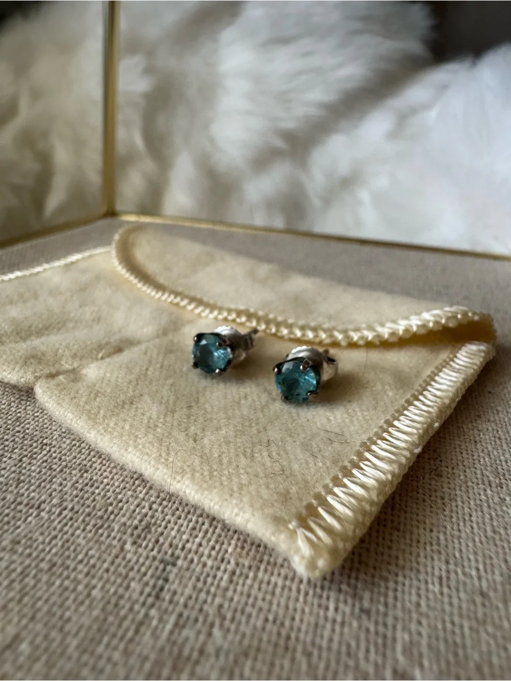 James Avery Birthstone Studs in Blue Topaz